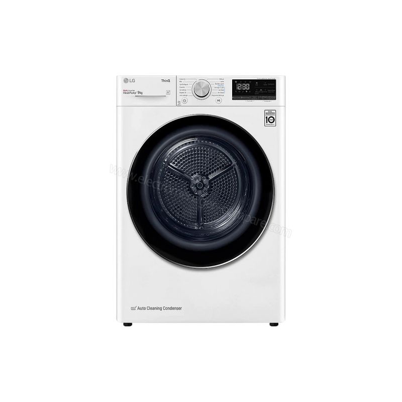 SECHE LINGE POMPE A CHALEUR 9KG LG 64DB CLASS  A++ DIF19H Auto Cleaning Condenser • Smart Diagnosis • LG ThinQ RH9V50WH