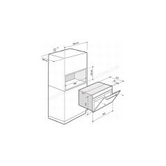 FOUR MULTIFONCTION PYROLYSE ENCASTREMENT 45 cm DE DIETRICH 40 litres GRILL MICRO-ONDE CHALEUR TOURNANTE DKC7340X