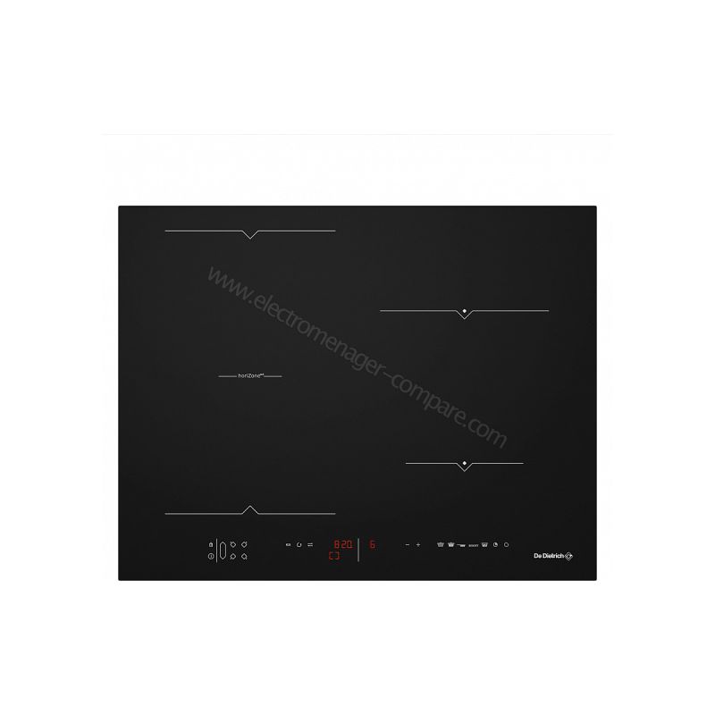 TABLE DE CUISSON 65 cm 4 FOYERS INDUCTION 7400 WATT DE DIETRICH 1 ZONE COMBINE horiZoneTech DTI3656B