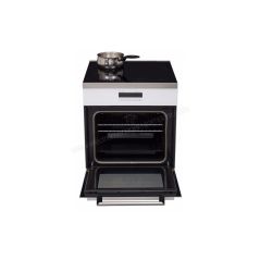 CUISINIERE ELECTRIQUE INDUCTION 60CM DE DIETRICH FOUR CHALEUR TOURNANTE 3 FOYERS INDUCTION 1 ZONE COMBI DCI1583W