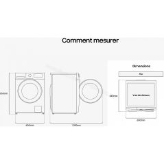 LAVE LINGE POSE LIBRE 11KG 1400 TR/MIN SAMSUNG CLASS A DIFF 24HVAPEUR 72DB WW11DG5B25TH
