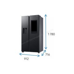 REFRIGERATEUR AMERICAIN POSE LIBRE 614 L (389/225) SAMSUNG FAMILY HUB NO FROST DISTRI EAU/GLACE 36 DB RS6HDG883EB1 