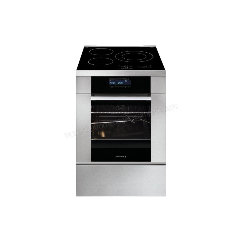 CUISINIERE FOUR PYROLYSE 3 FOYERS INDUCTION DEDIETRICH FOYER DOUBLE COURONNE TOURNEBROCHE DCI1583X