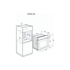 FOUR PYROLYSE ENCASTRABLE 73 LITRES DEDIETRICH CHALEUR TOURNANTE / PULSEE - AIR FRY DOP4546BT