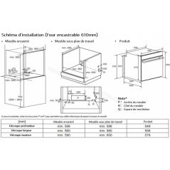 FOUR ENCASTRABLE PYROLYSE 76 L LG AIR FRY INSTAVIEW WS7D7651CB