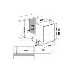 LAVE VAISSELLE INTEGRABLE 15 COUV. WHIRLPOOL TIROIR A COUV. 42 dB CLASS AWH7IPA15BM6L1