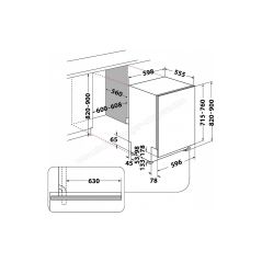 LAVE VAISSELLE INTEGRABLE 14 COUV. WHIRLPOOL TIROIR A COUV. 40 dB CLASS B WH8IPB14BM6L1