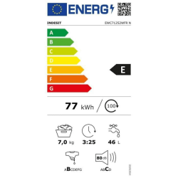 INDESIT 7 KILOS 1200 TOURS CLASSE E VOLUME TAMBOUR 46 LITRES